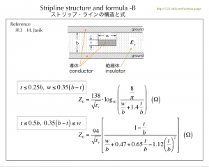 ストリップ・ラインの構造と式-B　Stripline structure and formula -B